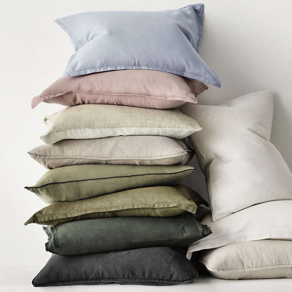 Crate & Barrel Lino II Full/Queen Duvet Cover and Two Euro Shams in Dark Grey - Picture 10 of 11